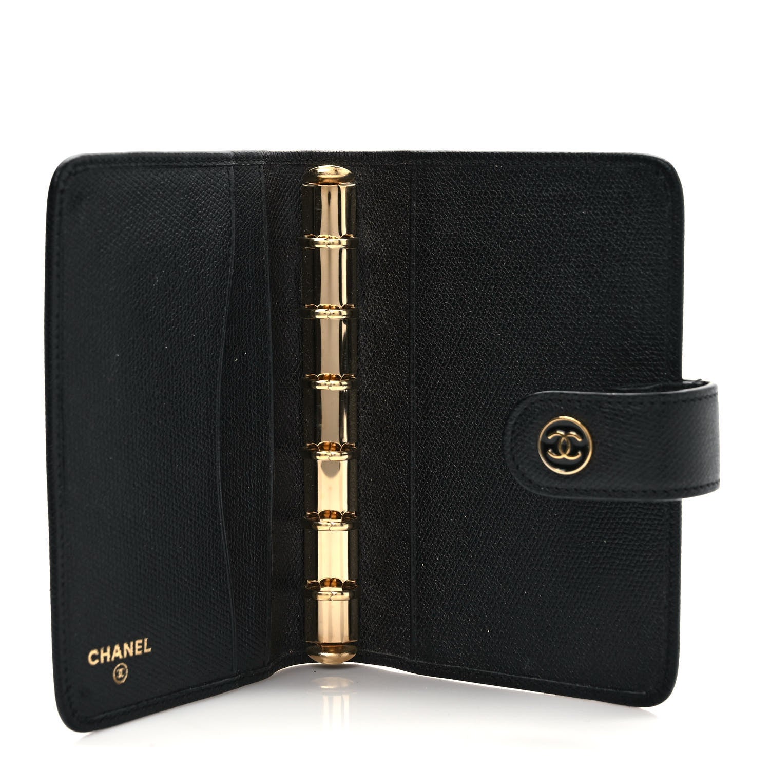 Chanel Grained Calfskin CC Button Pocket Agenda Cover Black 4 of 6