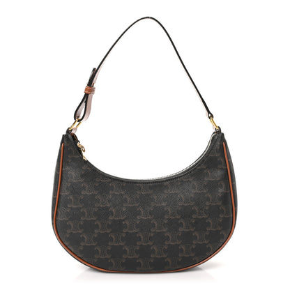 Celine Triomphe Canvas Calfskin Ava Shoulder Bag Tan 1 of 11