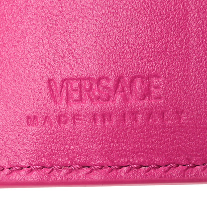 Versace Calfskin Greca Bi Fold Wallet Glossy Pink 8 of 12