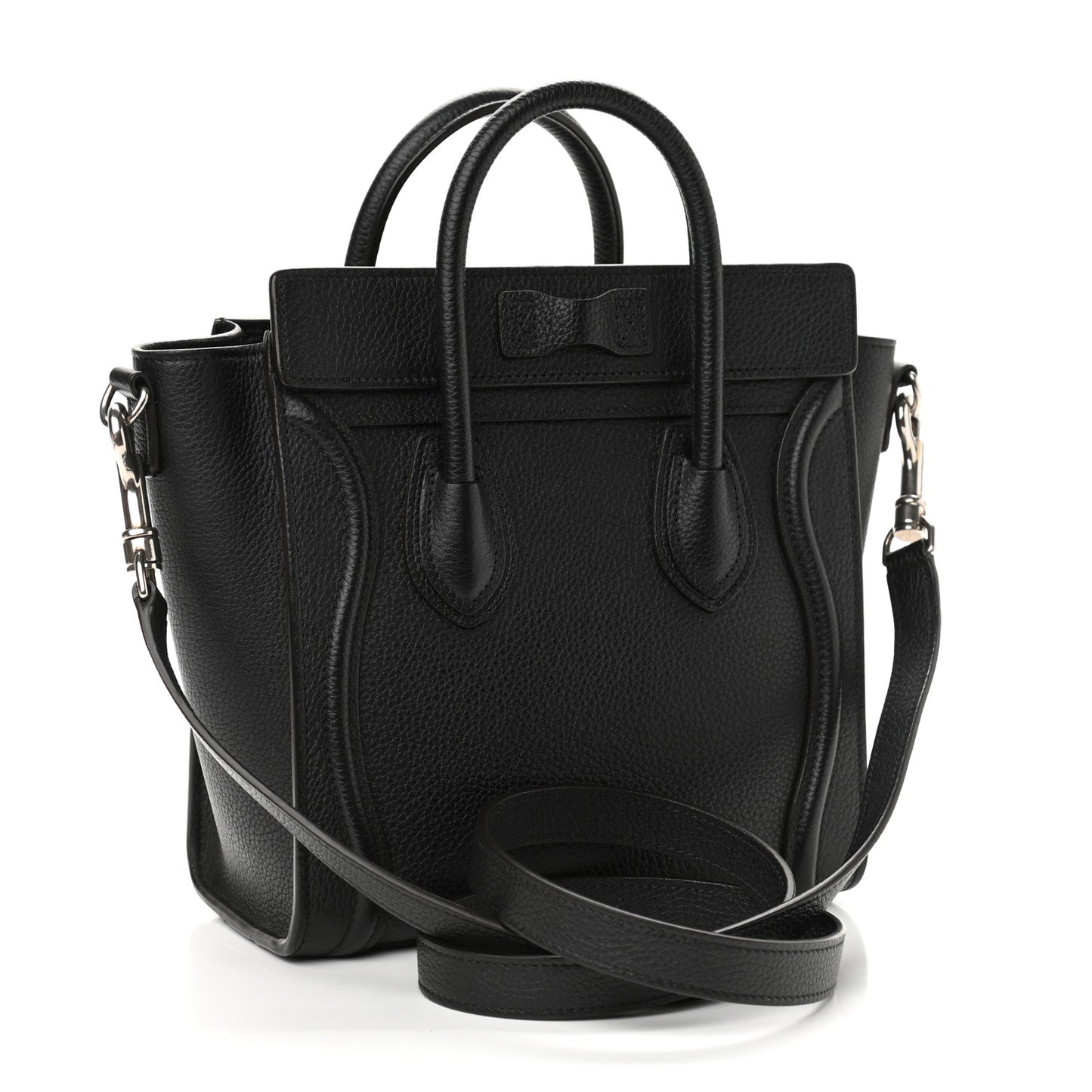 Drummed Calfskin Nano Luggage Black