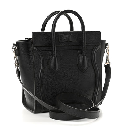 Celine Drummed Calfskin Nano Luggage Black 2 of 8