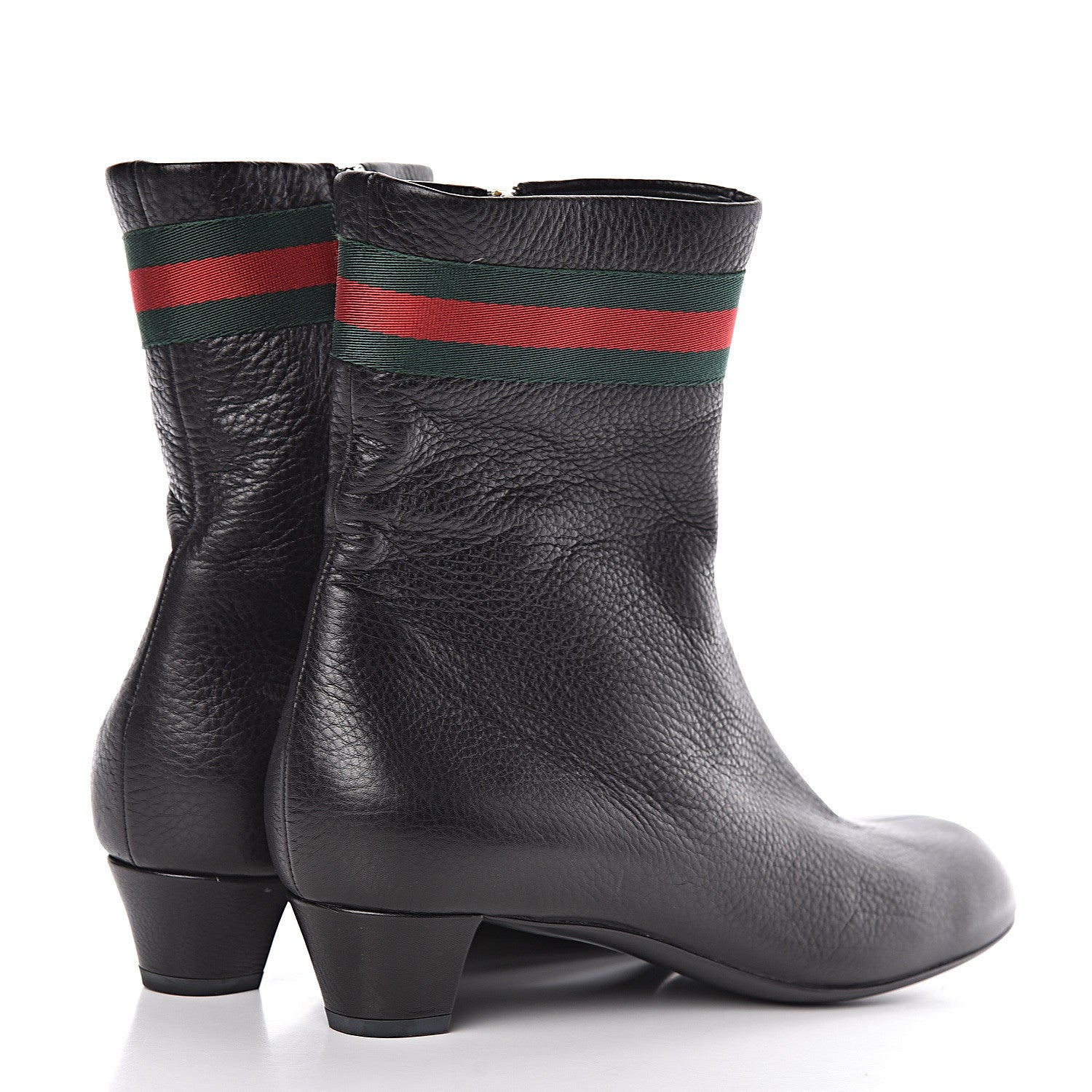 Gucci Calfskin Web Libeccio Boots 38.5 Black 4 of 9