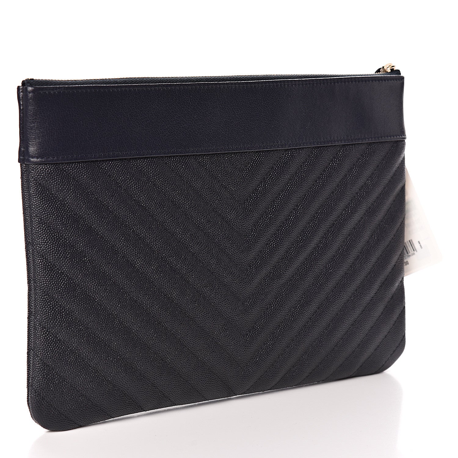 Chanel Caviar Quilted Medium Vintage Mademoiselle Cosmetic Case Navy Blue 3 of 8