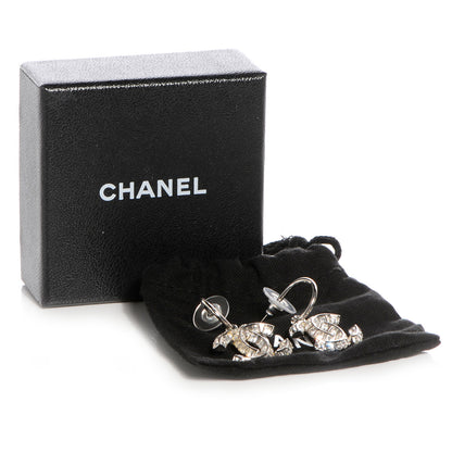 Chanel Baguette Crystal CC Dangle Earrings Silver 6 of 6
