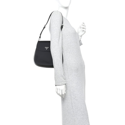 Prada Spazzolato Cleo Flap Shoulder Bag Black 2 of 10