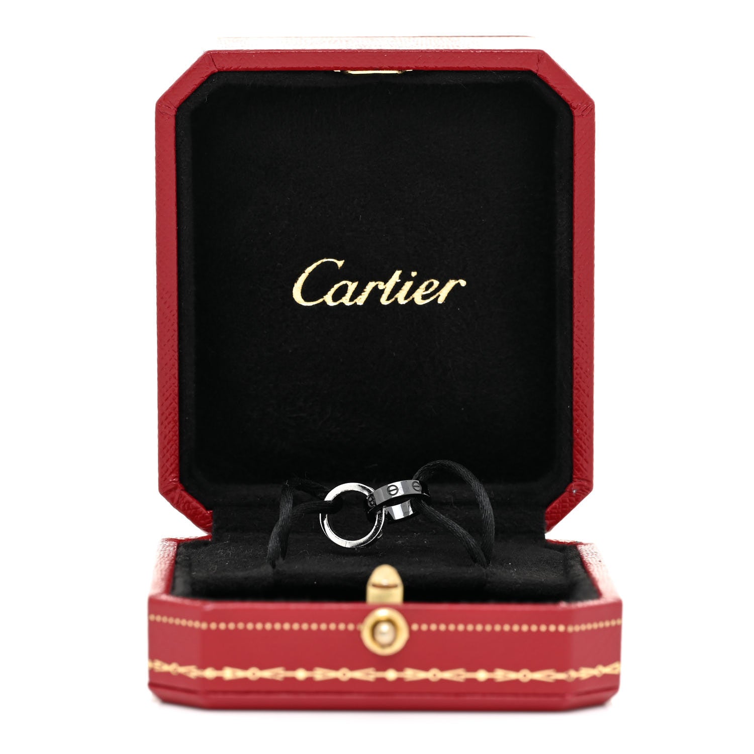 Cartier 18K White Gold Ceramic 4 Diamond LOVE Cord Bracelet Black 6 of 6