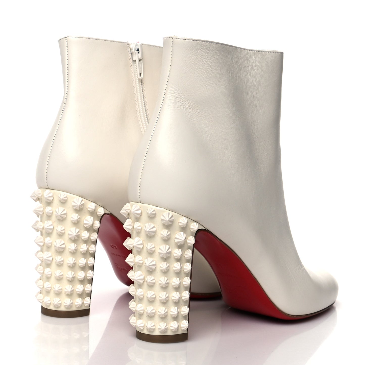 Smooth Calfskin Suzi Folk 85 Ankle Boots 40 White