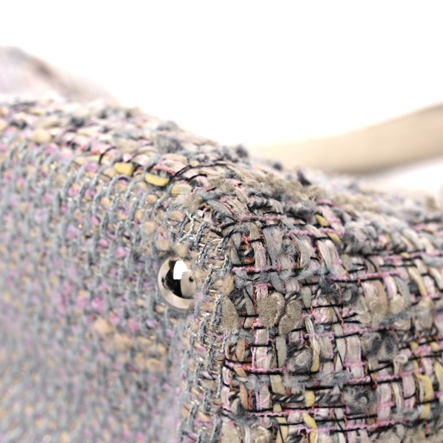 Tweed Quilted Cambon Tote Grey