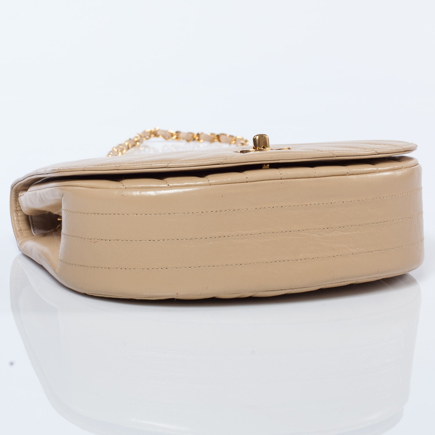 Chanel Lambskin Flap Bag Beige 5 of 9