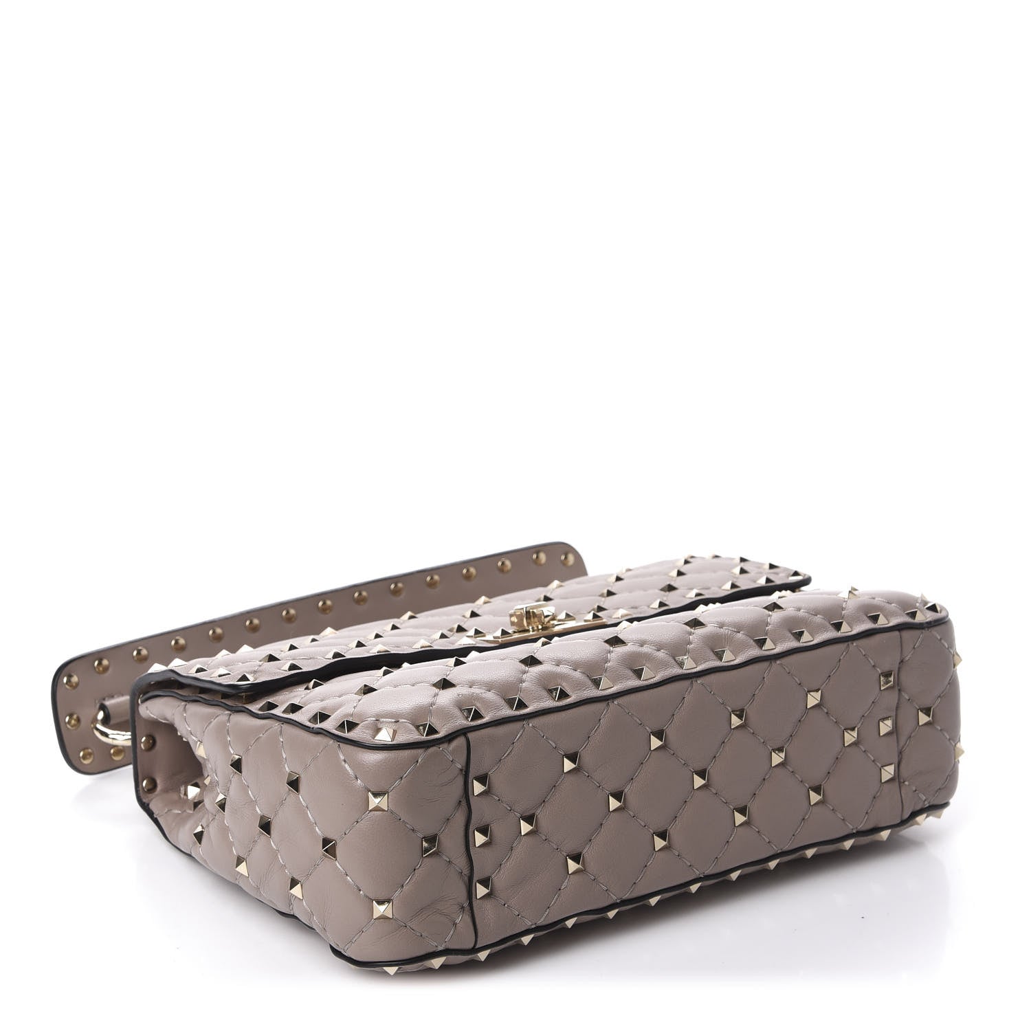 Valentino Garavani Lambskin Medium Rockstud Spike Shoulder Bag Poudre 4 of 9