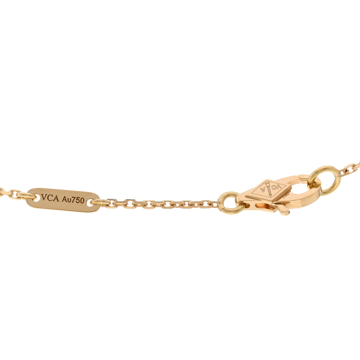 Van Cleef & Arpels 18K Yellow Gold Mother of Pearl Sweet Alhambra Pendant Necklace 4 of 6