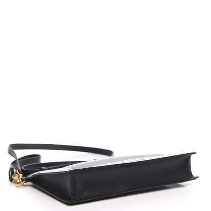Versace Calfskin 90's Vintage Logo Crossbody Clutch Black White 4 of 10