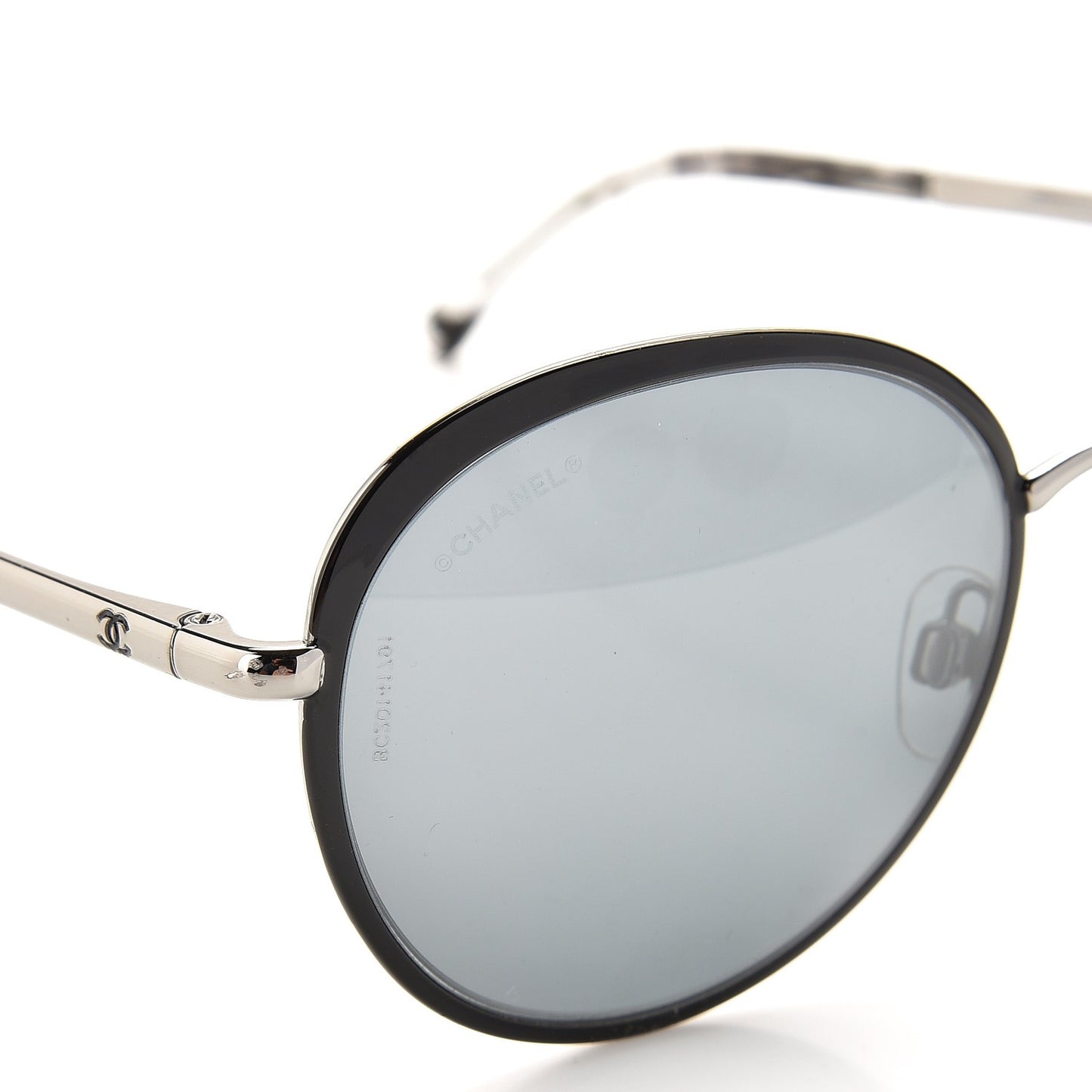 Round Spring Sunglasses 4206 Black Silver