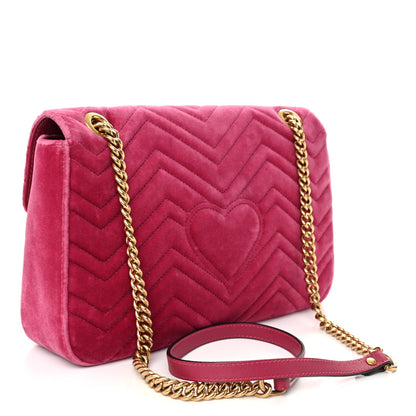 Gucci Velvet Matelasse Blind for Love Embroidered Medium GG Marmont Shoulder Bag Light Raspberry Rose Multicolor 3 of 10