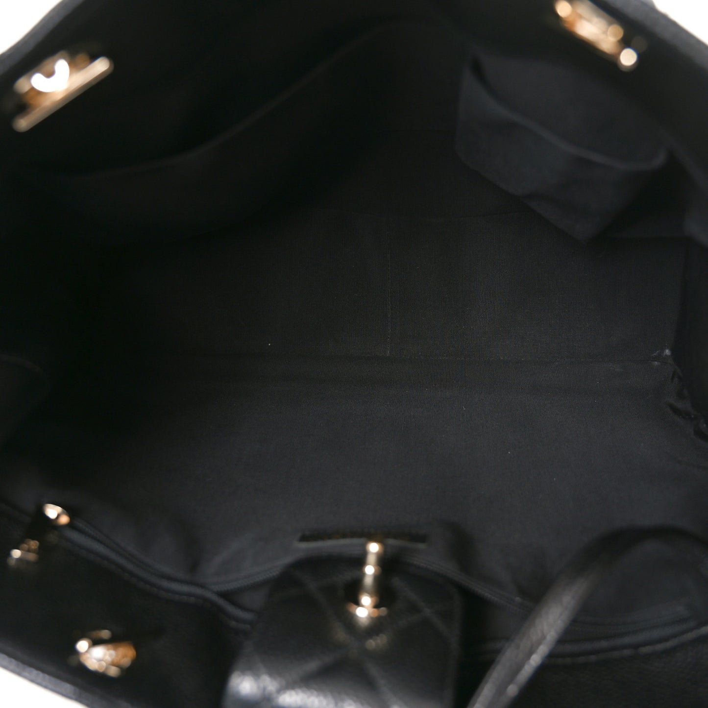 Caviar Quilted Large Shopping Tote Black