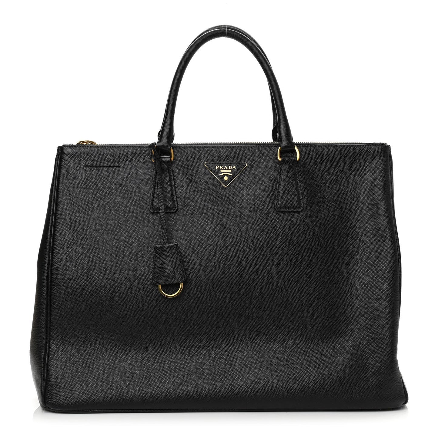 Saffiano Large Galleria Double Zip Tote Black