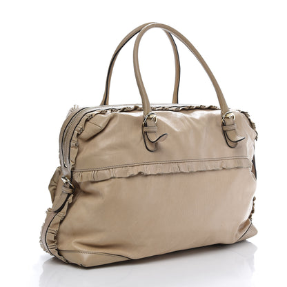 Gucci Calfskin Ruffle Medium Sabrina Boston Tote Nude 2 of 15