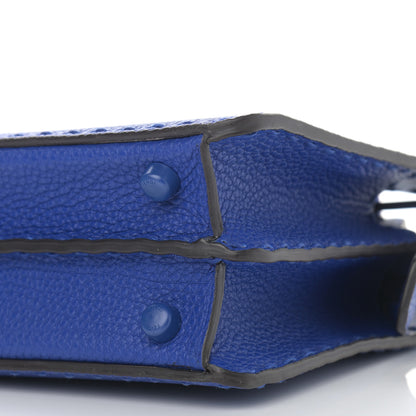 Fendi Cuoio Romano Vitello Cover Sellerissima Monochrome Mini Peekaboo I SEE U Satchel Blue Neon 10 of 10