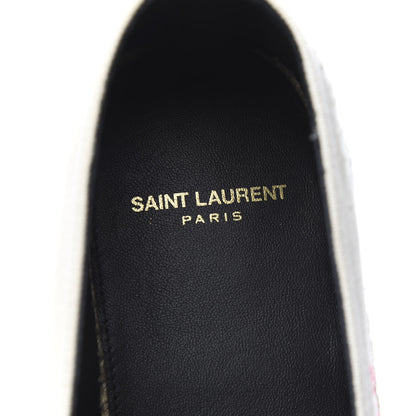 Saint Laurent Canvas Nappa Elba Light Logo Embroidered Espadrilles 41.5 Panna 7 of 9