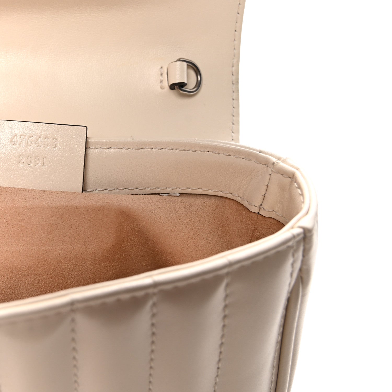 Gucci Calfskin Matelasse Aria Super Mini GG Marmont Shoulder Bag Mystic White 7 of 10