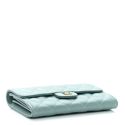 Chanel Iridescent Caviar Quilted Medium Flap Wallet Light Blue 4 of 10