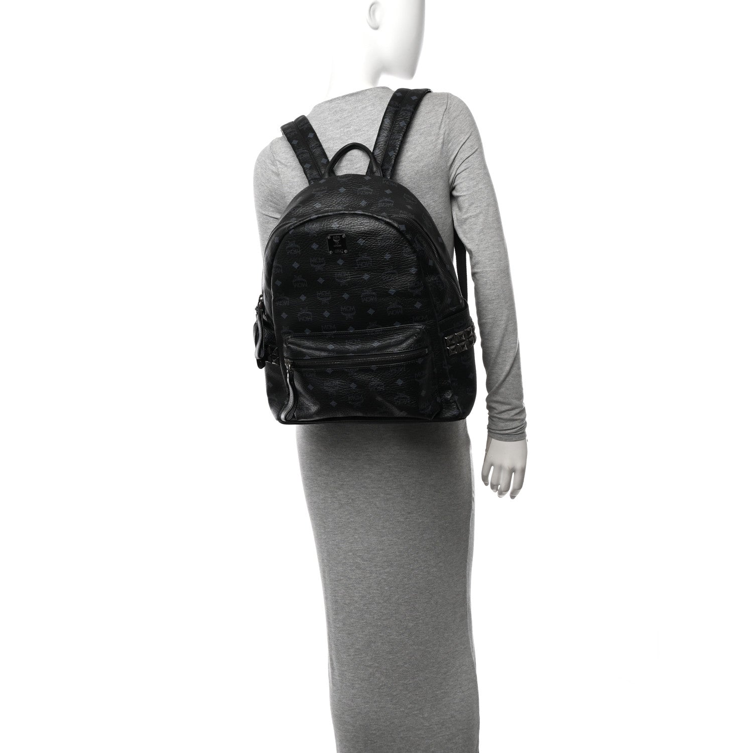MCM Visetos Large Side Studs Stark Backpack Black 2 of 10
