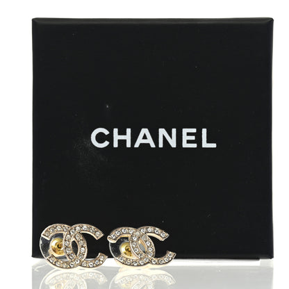 Chanel Crystal CC Earrings Gold 5 of 5