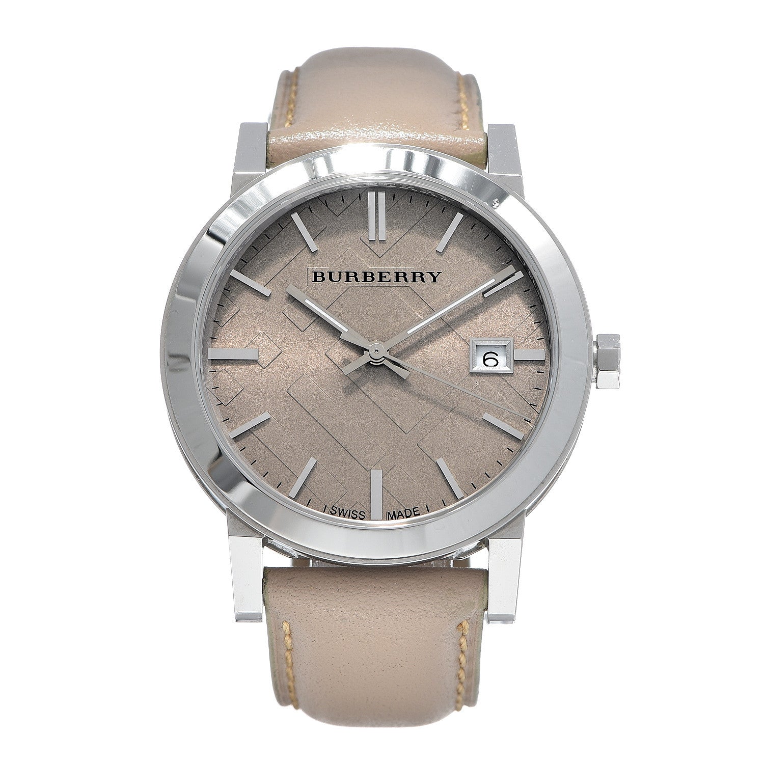Burberry Stainless Steel Calfskin 38mm The City Quartz Watch Beige BU9010 1 of 7