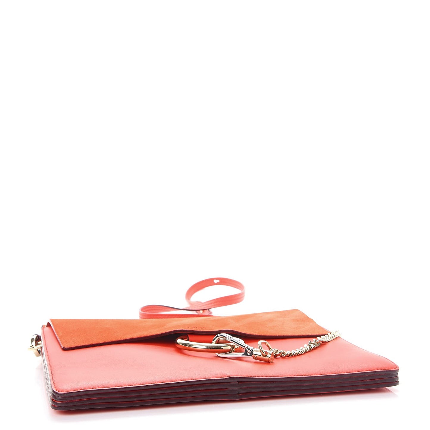 Calfskin Suede Medium Faye Shoulder Bag Orange