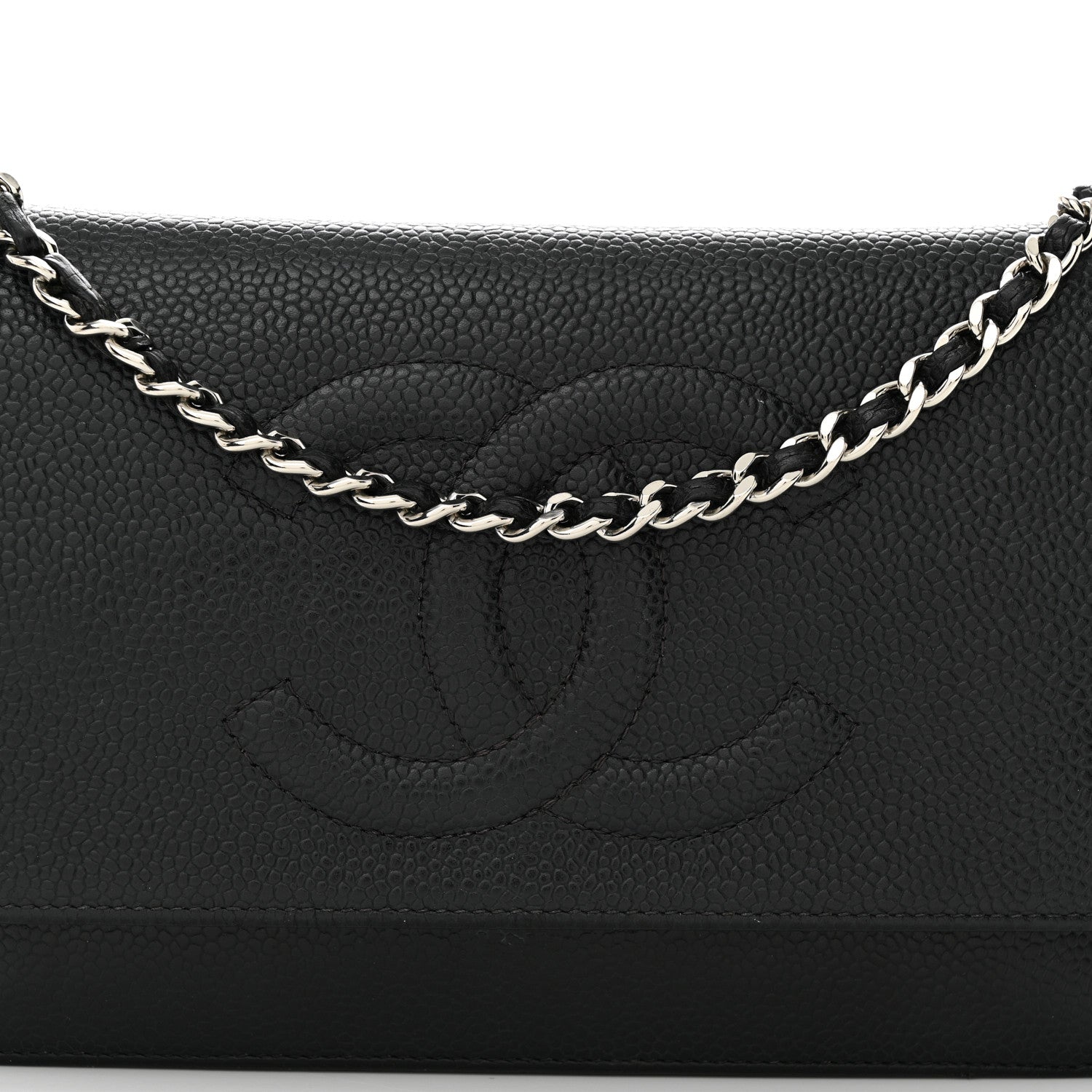 Chanel Caviar Timeless CC Wallet on Chain WOC Black 8 of 16