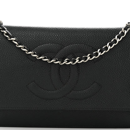 Chanel Caviar Timeless CC Wallet on Chain WOC Black 8 of 16