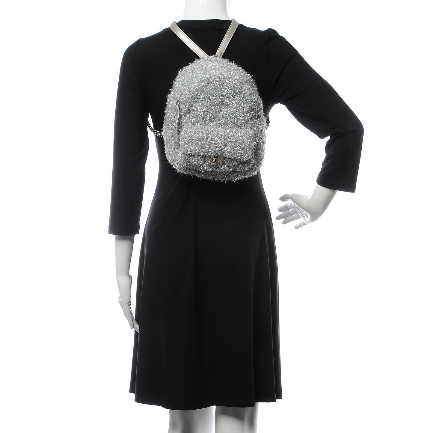 Lurex Knit Mini Pluto Glitter Backpack Grey