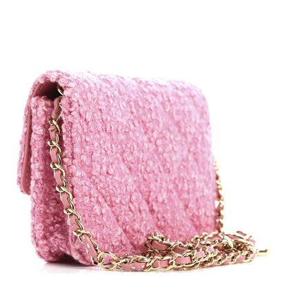 Chanel Tweed Quilted Flap Chain Waist Bag Pink 3 of 11