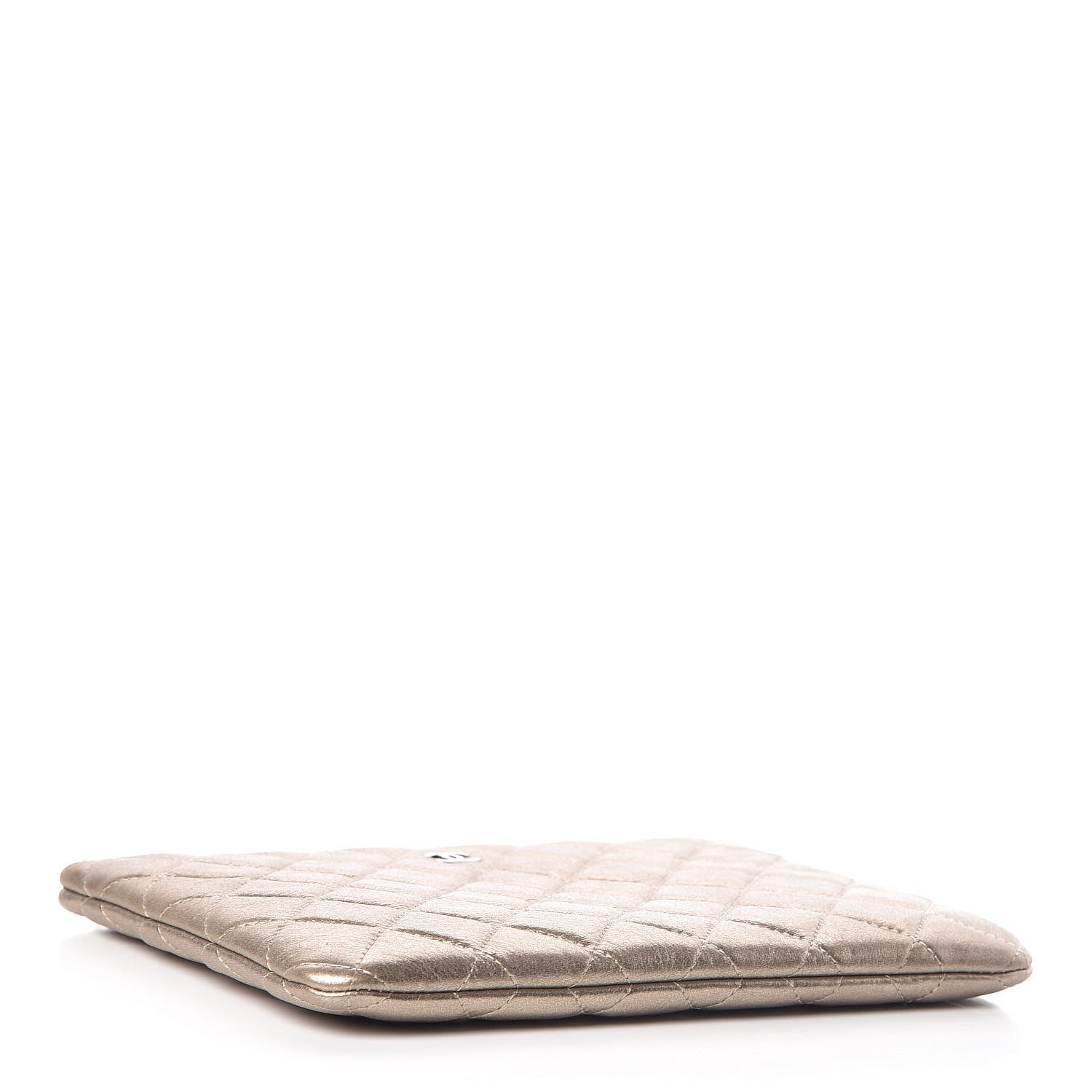 Chanel Metallic Lambskin Quilted Medium Cosmetic Case Gold 4 of 8