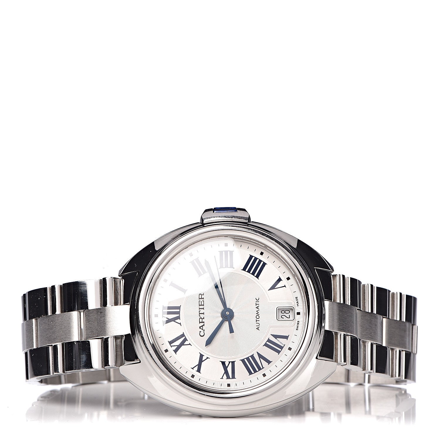 Cartier Stainless Steel 35mm Cle De Automatic Watch 3 of 7