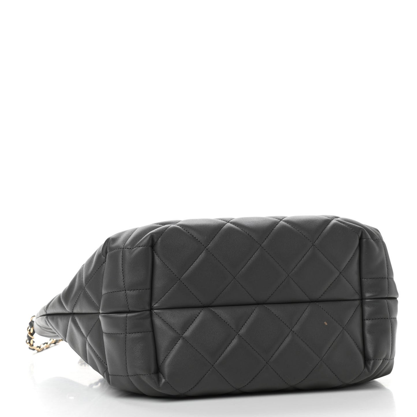 Lambskin Quilted CC Dweller Drawstring Tote Grey
