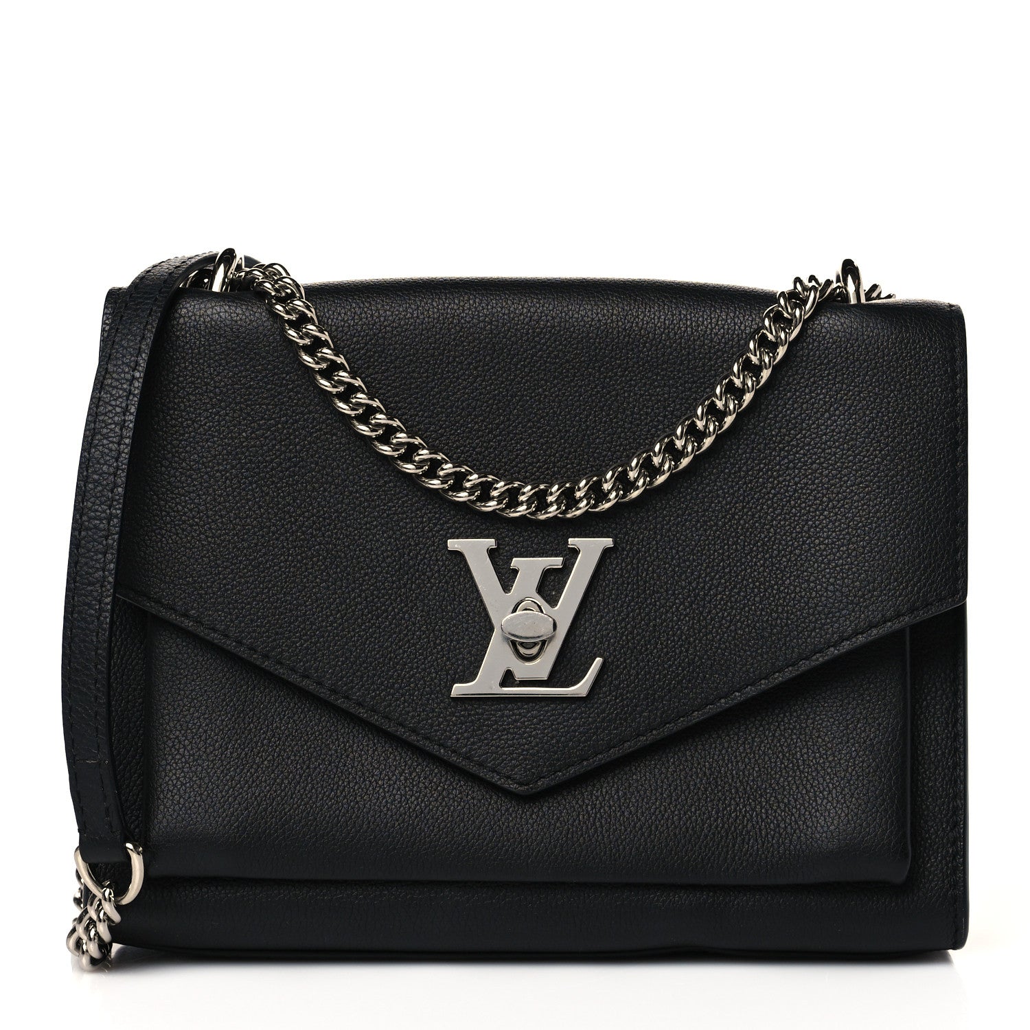 Louis Vuitton Soft Calfskin Mylockme Chain Bag BB Black 1 of 10