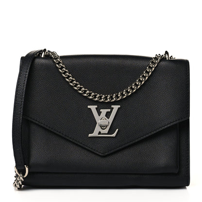 Louis Vuitton Soft Calfskin Mylockme Chain Bag BB Black 1 of 10