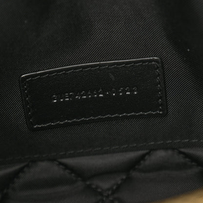 Saint Laurent Calfskin Quilted Embroidered Cassandre Large Cosmetic Pouch Black 7 of 9