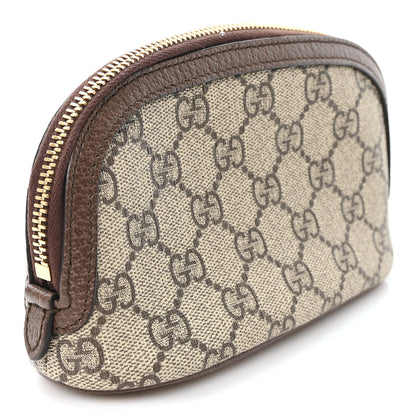 Gucci GG Supreme Monogram Textured Calfskin Web Medium Ophidia Cosmetic Case Beige Ebony New Acero 3 of 7