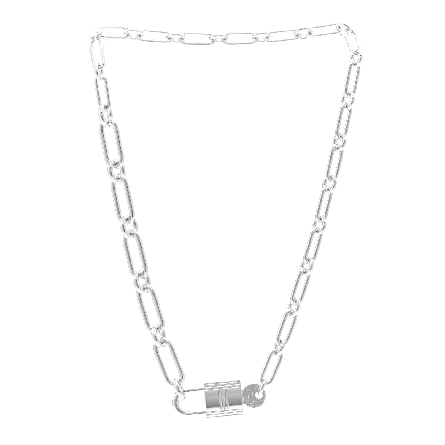 Hermes Sterling Silver Alpha Kelly Choker Necklace 3 of 5