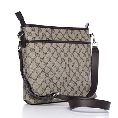 Gucci GG Plus Monogram Medium Flat Messenger Bag Dark Brown 3 of 10