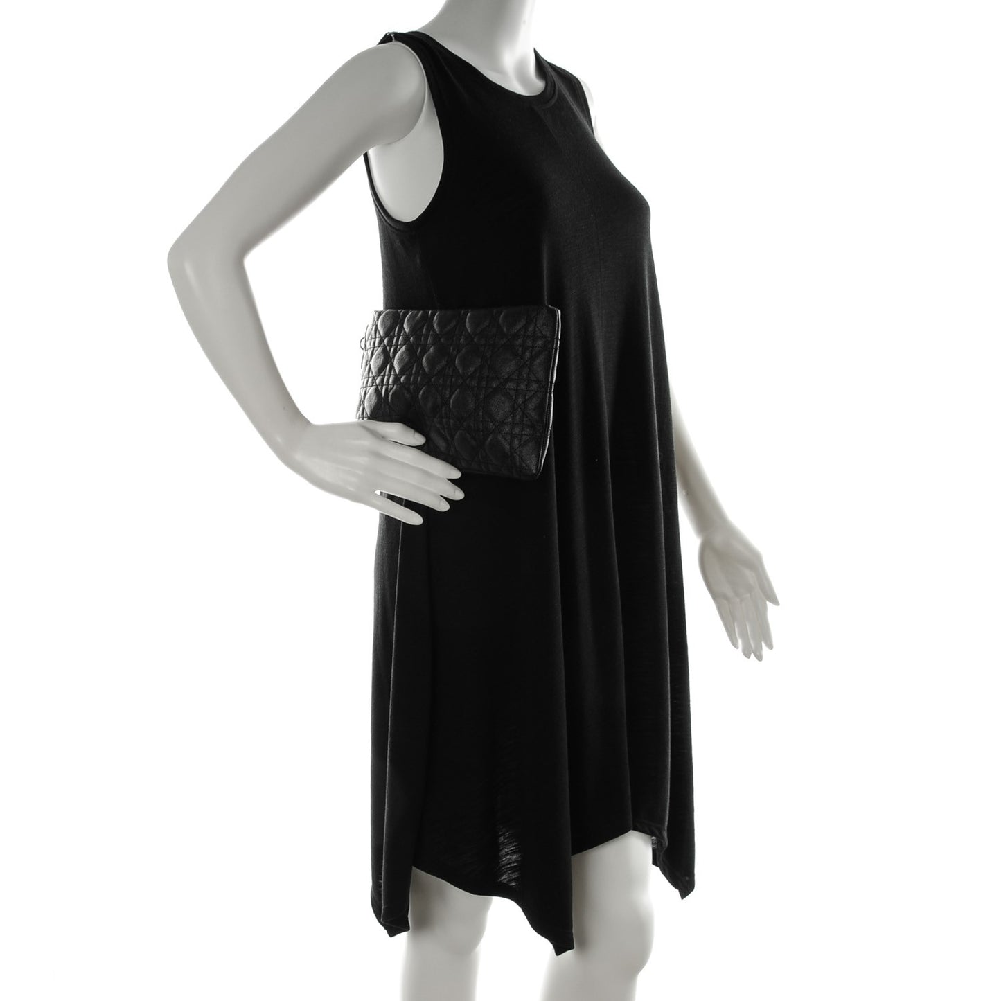 Coated Canvas Cannage Panarea Clutch Black