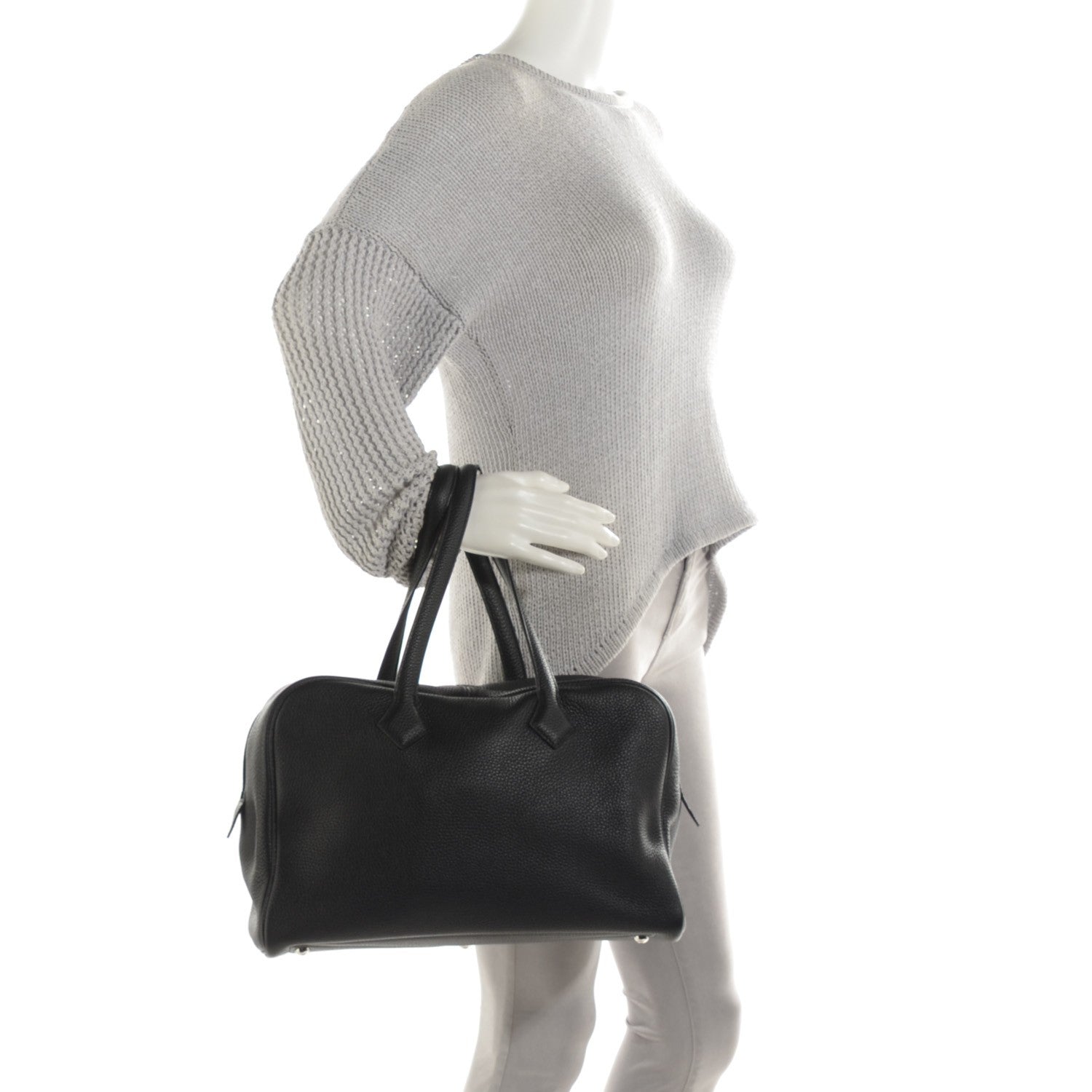 Hermes Taurillon Clemence Victoria II 35 Black 7 of 14