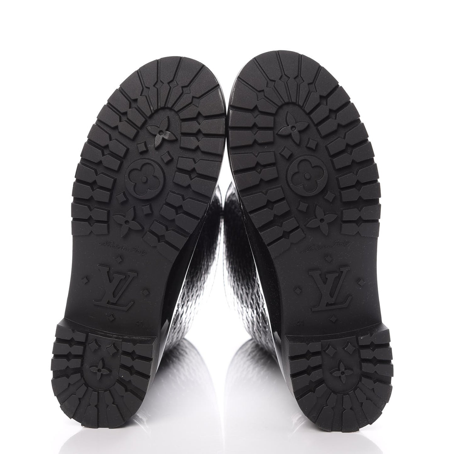 Rubber Embossed Monogram Splash Rain Boots 41 Black