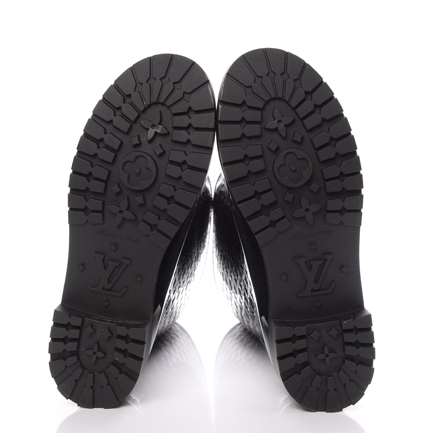 Louis Vuitton Rubber Embossed Monogram Splash Rain Boots 41 Black 5 of 8