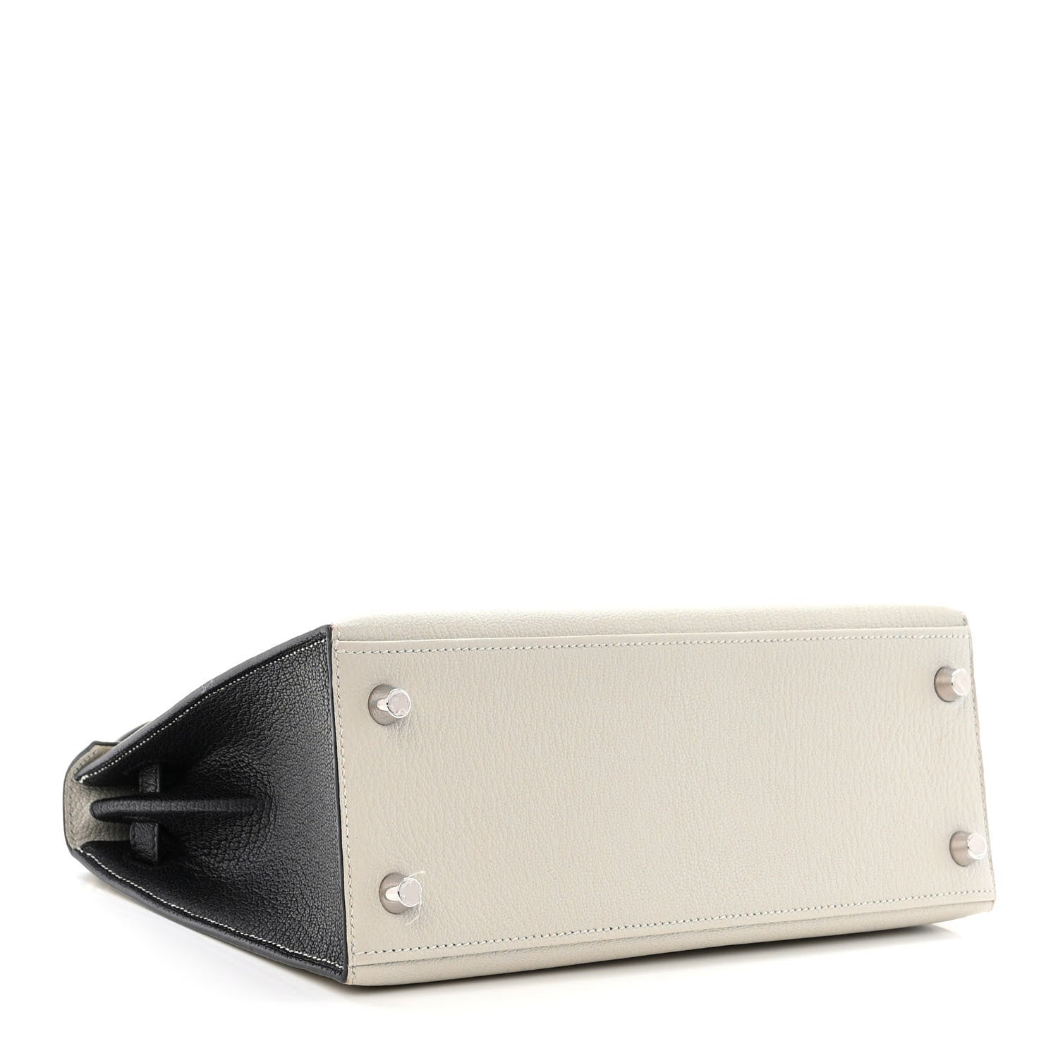 Hermes Chevre Mysore Horseshoe Kelly Sellier 25 Gris Perle Black 5 of 12