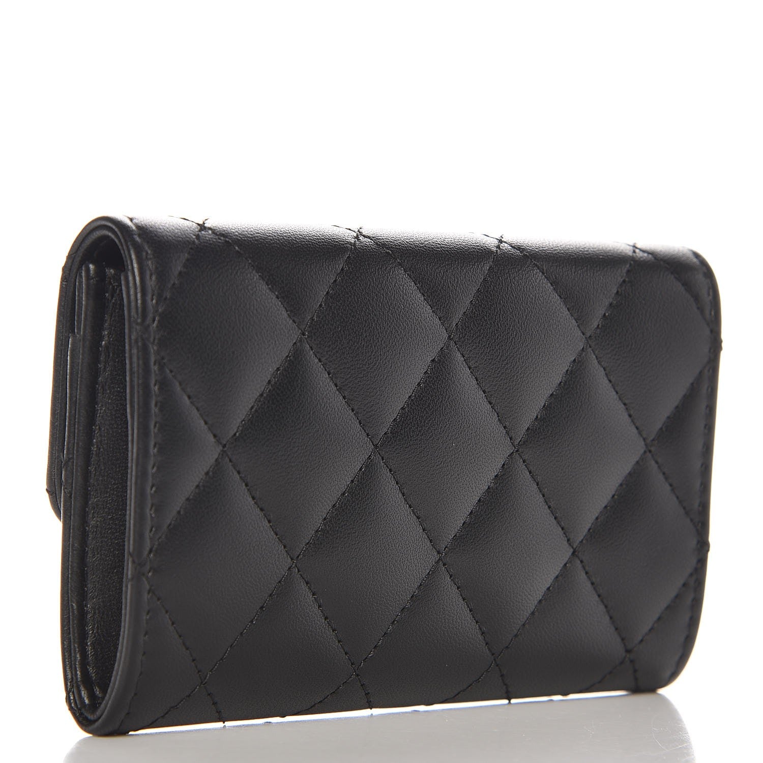 Chanel Lambskin Quilted Flap Card Holder Black 3 of 9