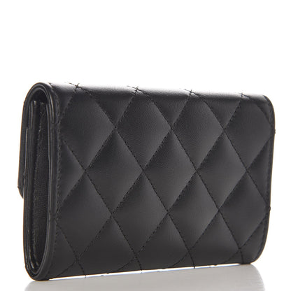 Chanel Lambskin Quilted Flap Card Holder Black 3 of 9
