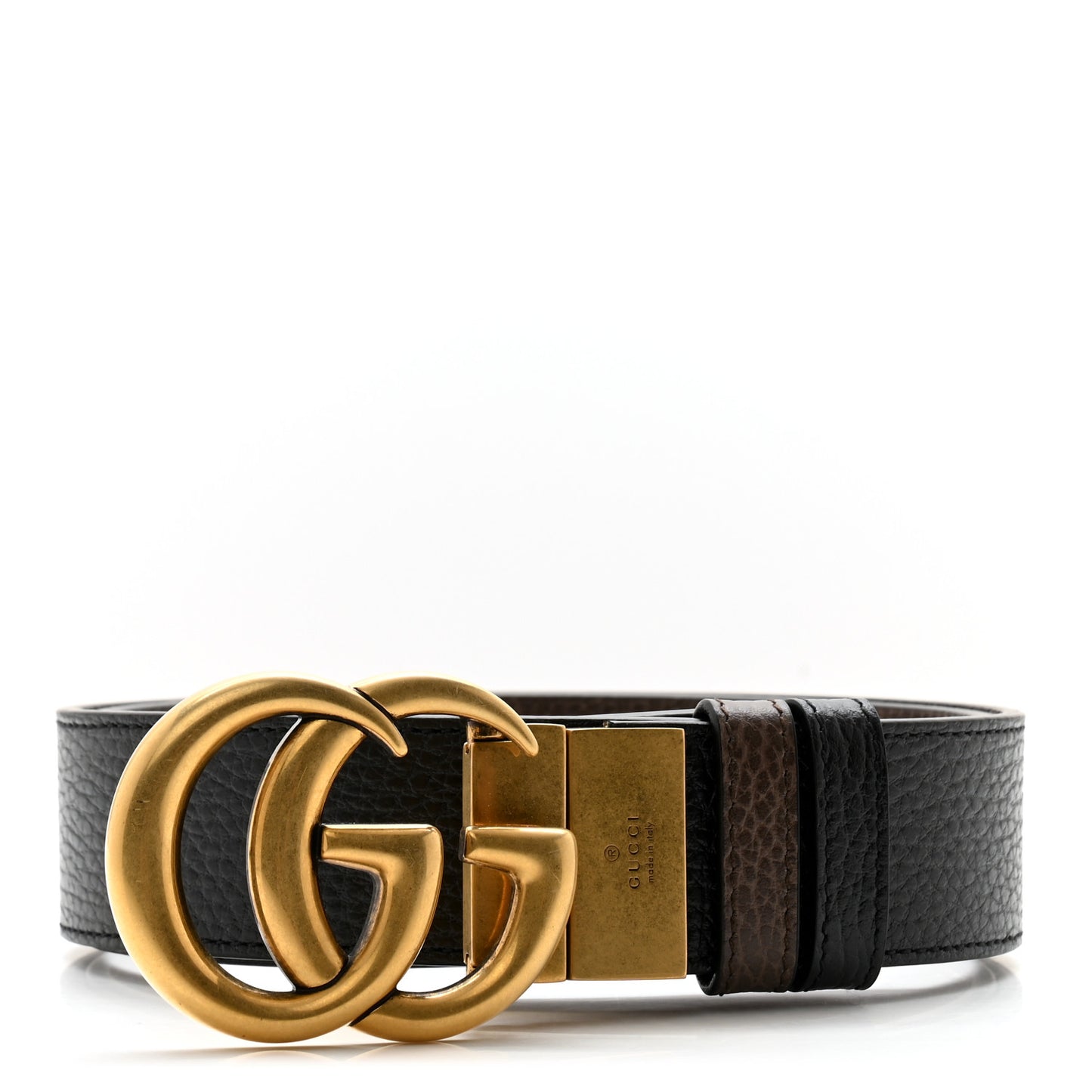 Dollar Calfskin Double G Reversible 37mm Belt 80 32 Black New Acero